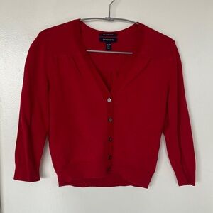 Lands' End Women's Red Cardigan